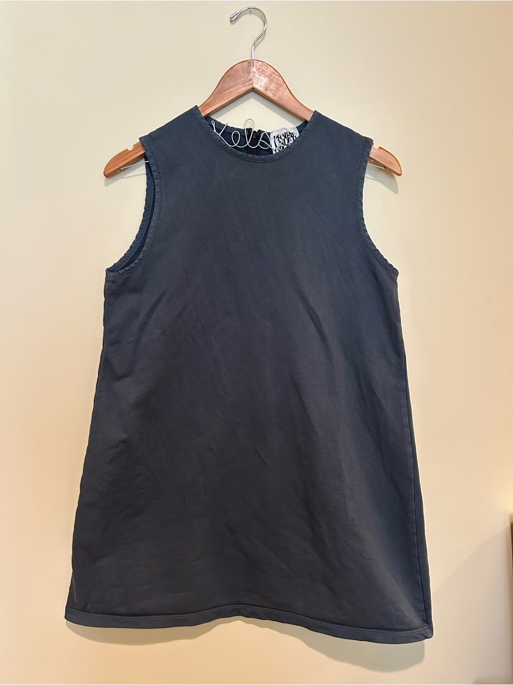 Prairie Underground Charcoal Sleeveless Dress 100% Cotton Made in Seattle XS